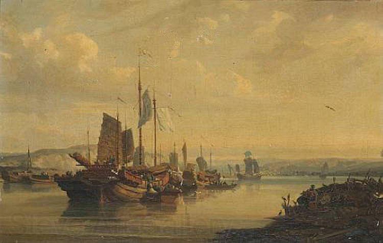 unknow artist A View of Junks on the Pearl River, Norge oil painting art